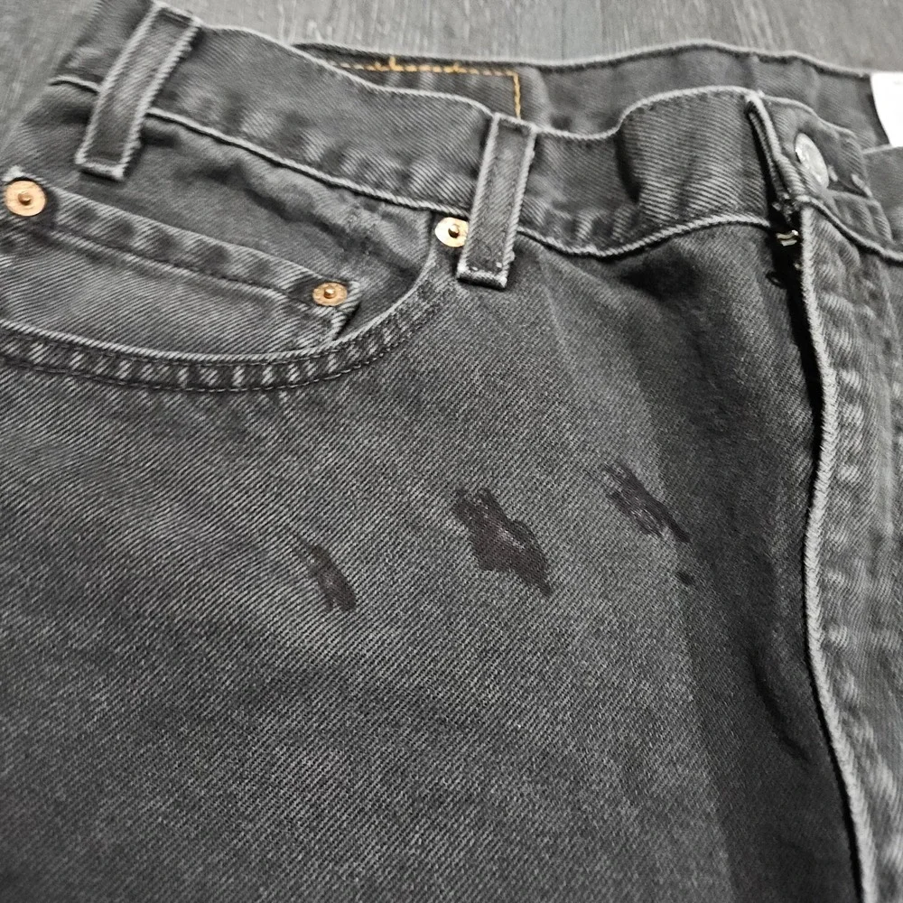 Vintage Levis 505 Jeans Men 36x30 Black Faded Paint Y2K Grunge‎ Straight Leg